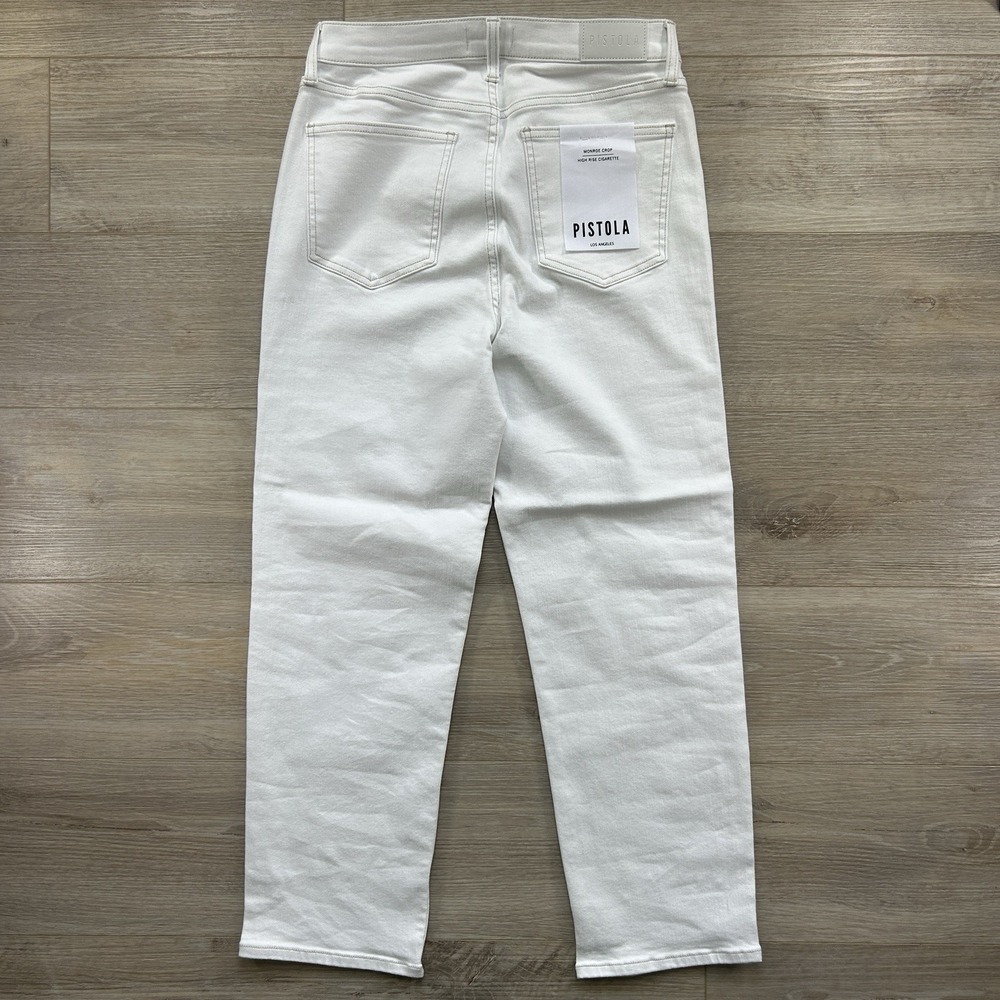 Pistola NWT Monroe Crop High Rise Cigarette Jean Size 30 Denim Straight Leg - Picture 3 of 13